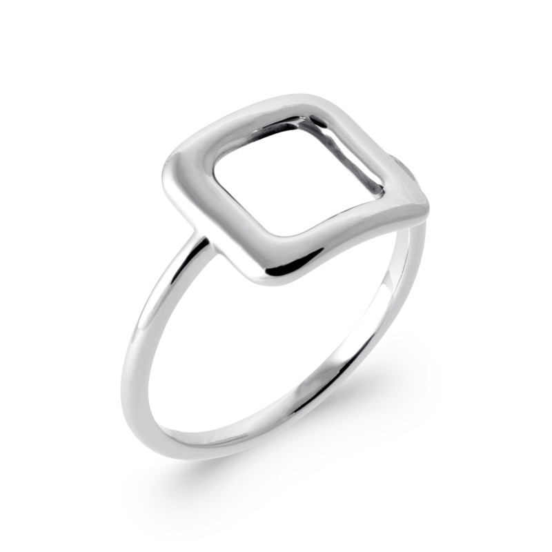 Bague Femme Carador - Argent - Motif carré