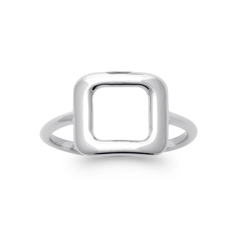Bague Femme Carador - Argent - Motif carré