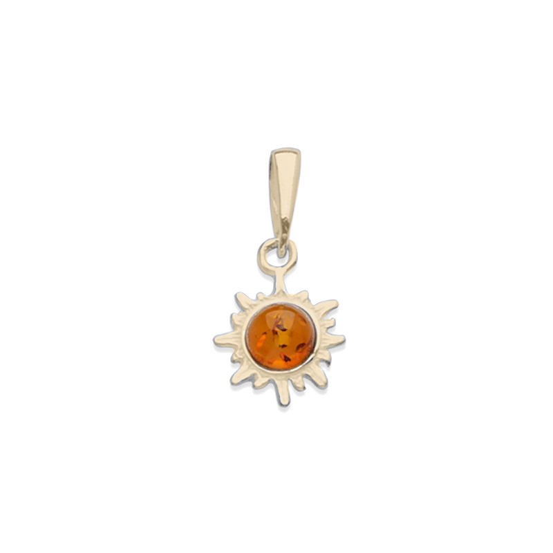 Pendentif Carador - Argent doré - Ambre - Soleil