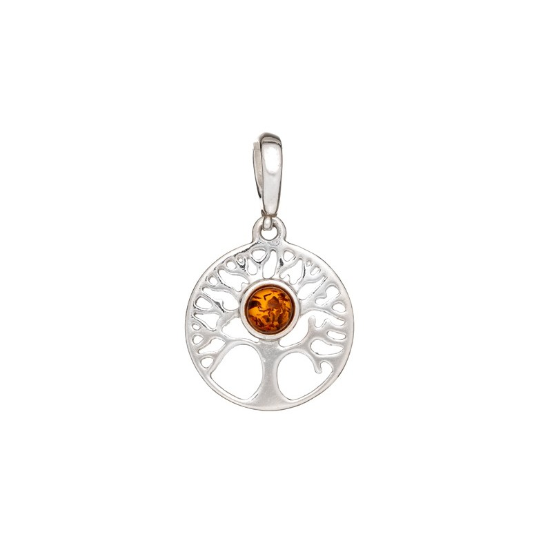 Pendentif Carador - Argent - Ambre - Arbre de vie