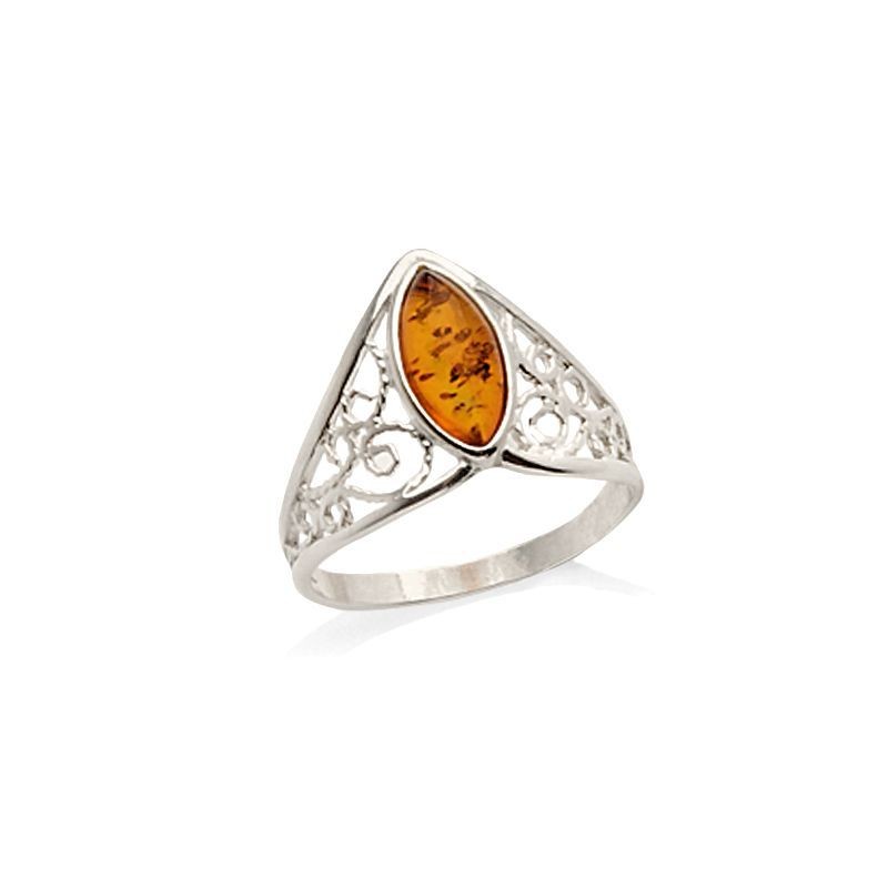 Bague Femme Carador - Argent et Ambre