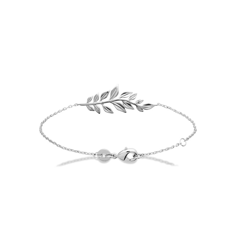 Bracelet Femme - Carador - Argent rhodié, motif feuille