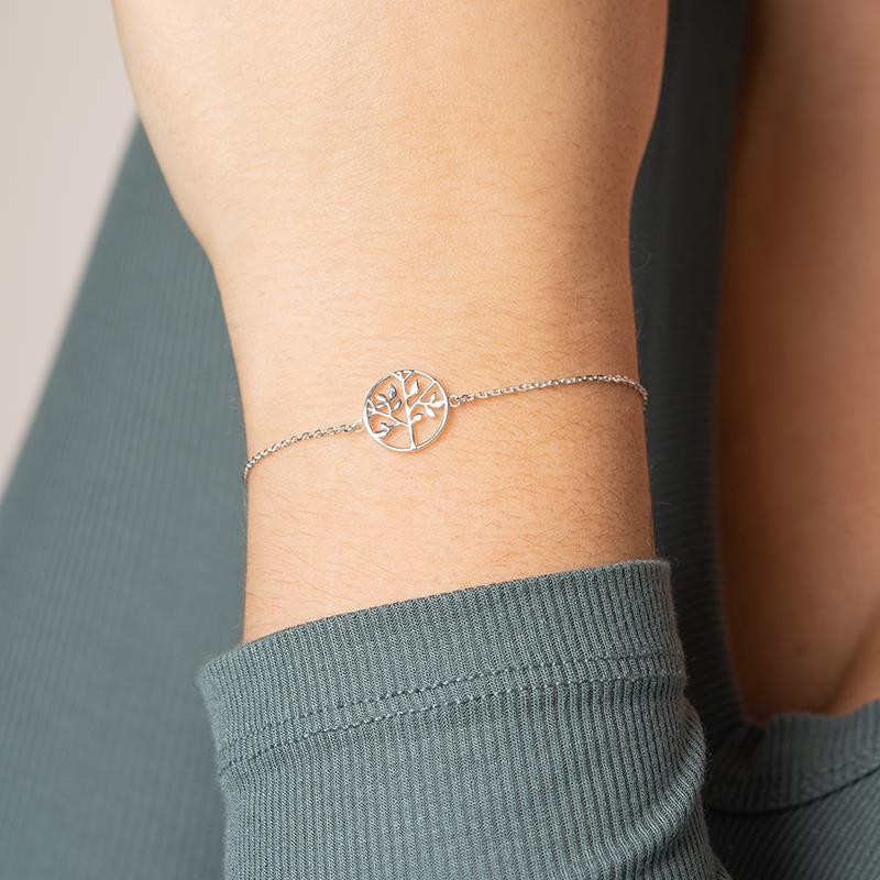 Bracelet Carador - Argent rhodié, motif arbre de vie