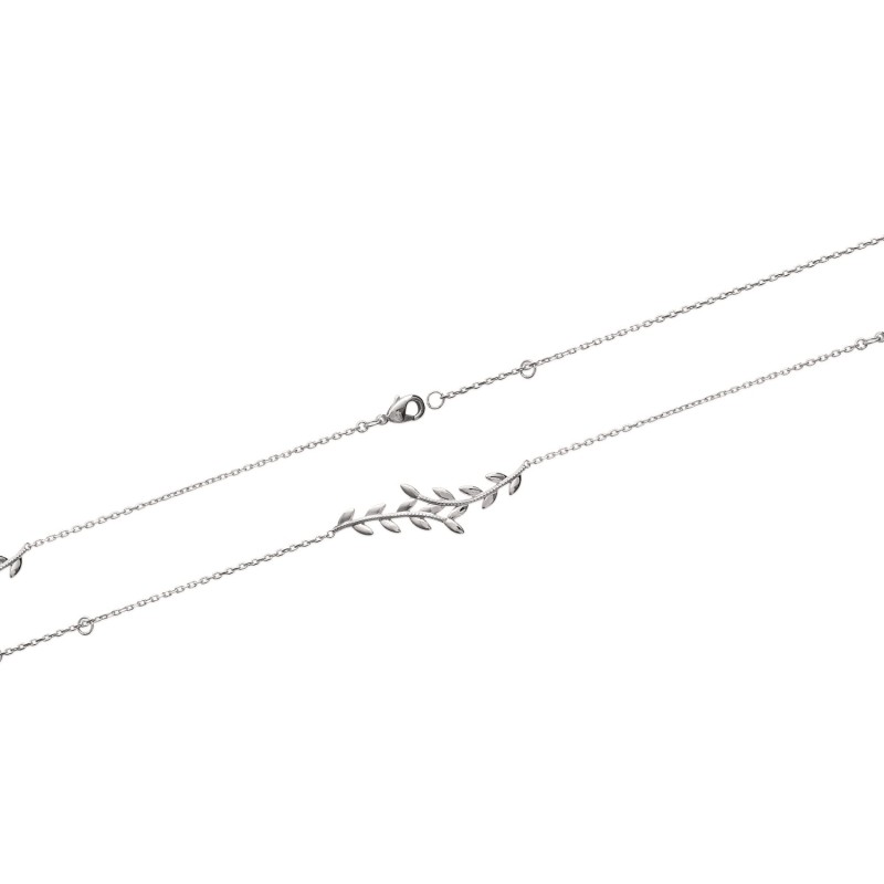 Bracelet Carador - Argent rhodié, motif feuille de Laurier