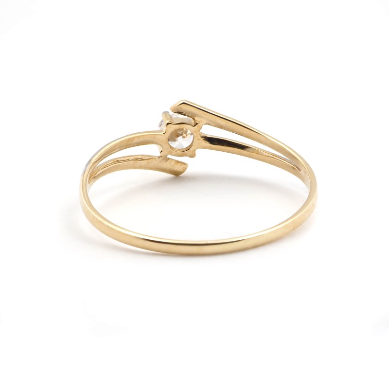 Bague solitaire femme - Carador - en Or bicolore, avec Oxydes de Zirconium