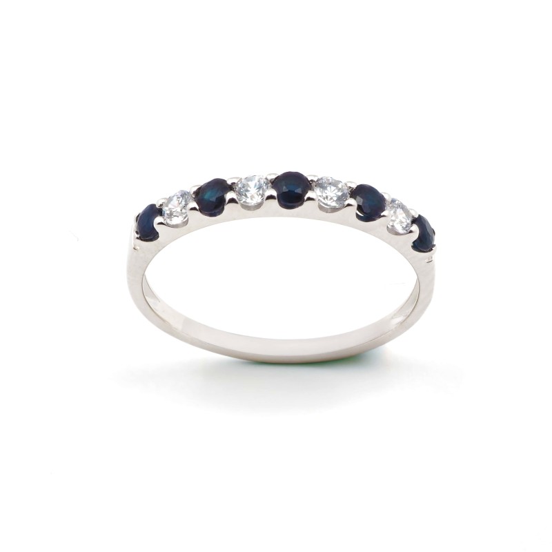 Bague femme - Carador - En or blanc, avec Saphir