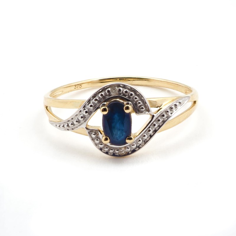 Bague femme - Carador - En Or jaune, bicolore, avec saphir