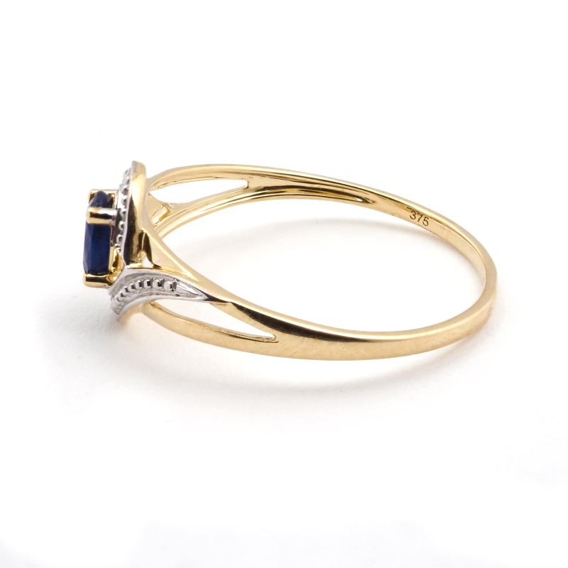 Bague femme - Carador - En Or jaune, bicolore, avec saphir