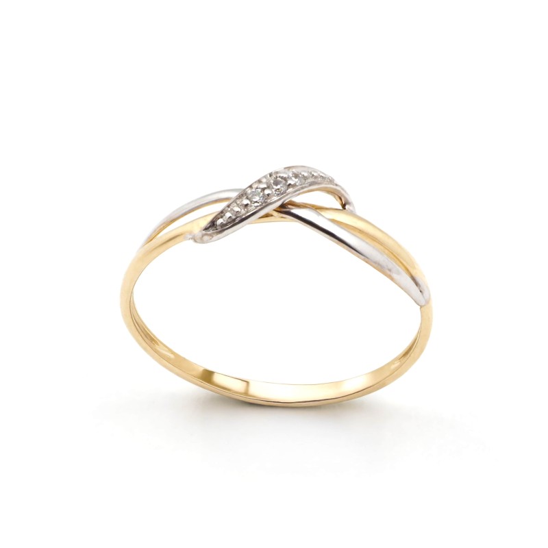 Bague fantaisie femme - Carador - En or bicolore, multi oxydes de zirconium