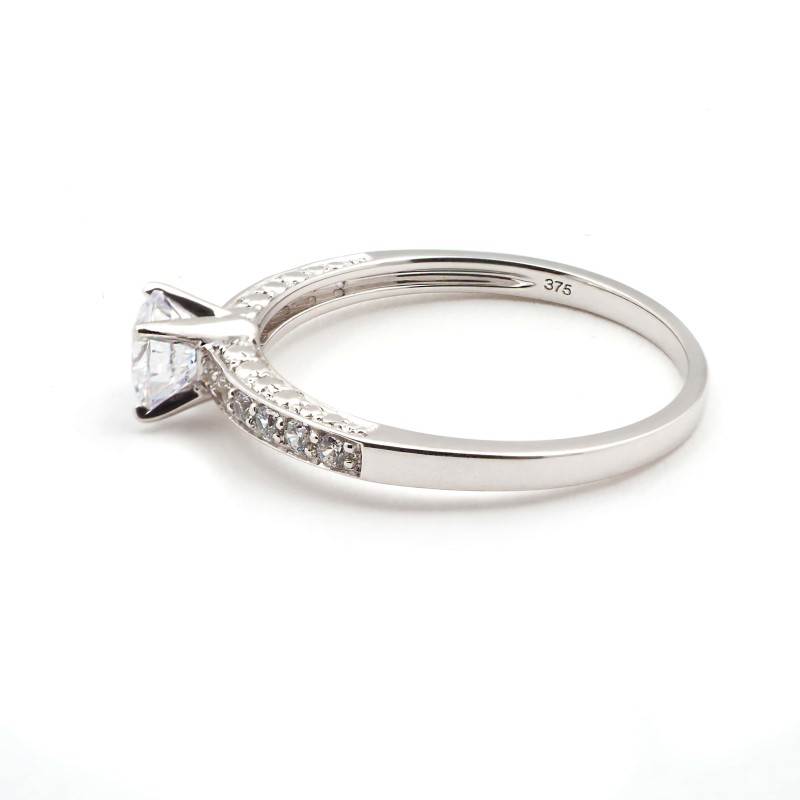 Bague solitaire accompagné femme - Carador - en Or avec Oxydes de Zirconium