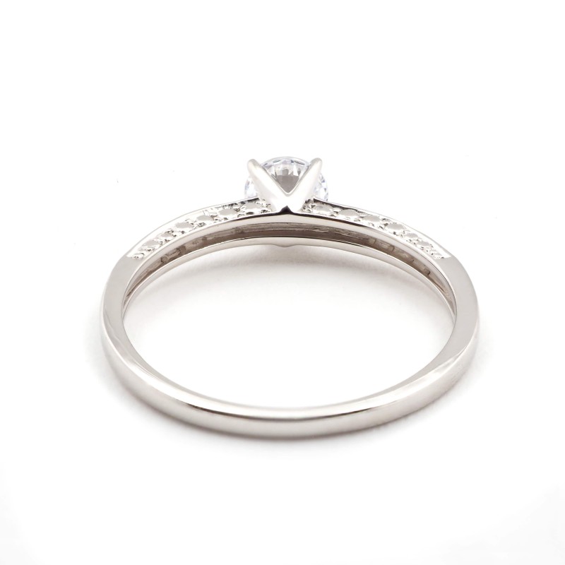 Bague solitaire accompagné femme - Carador - en Or avec Oxydes de Zirconium