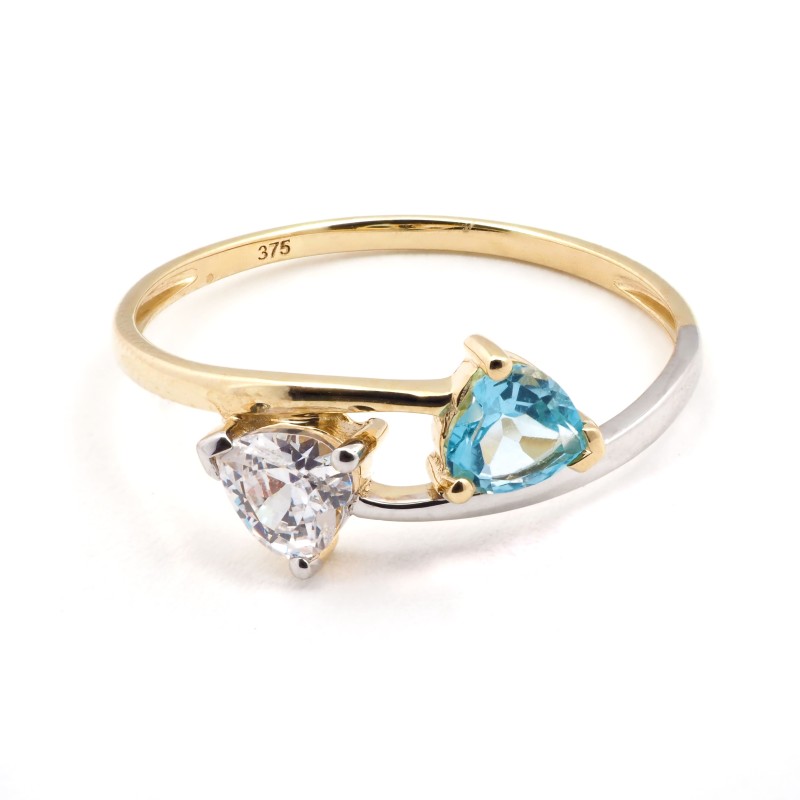 Bague Femme - Carador - Or bicolore avec Topaze