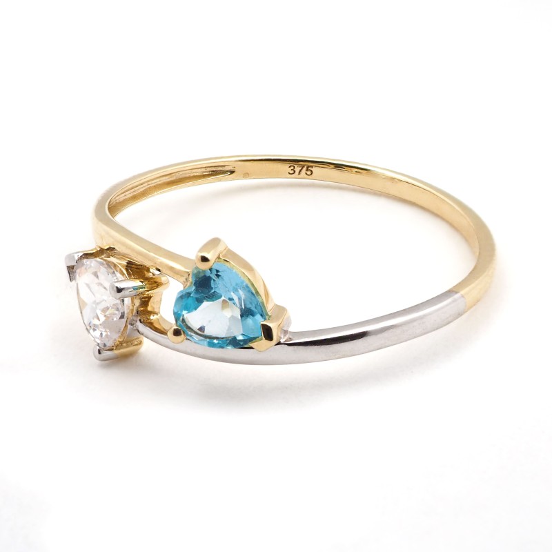 Bague Femme - Carador - Or bicolore avec Topaze