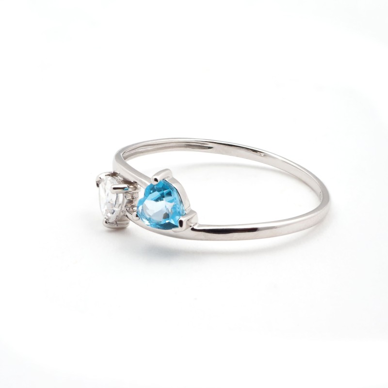 Bague femme - Carador - En Or blanc, avec topaze