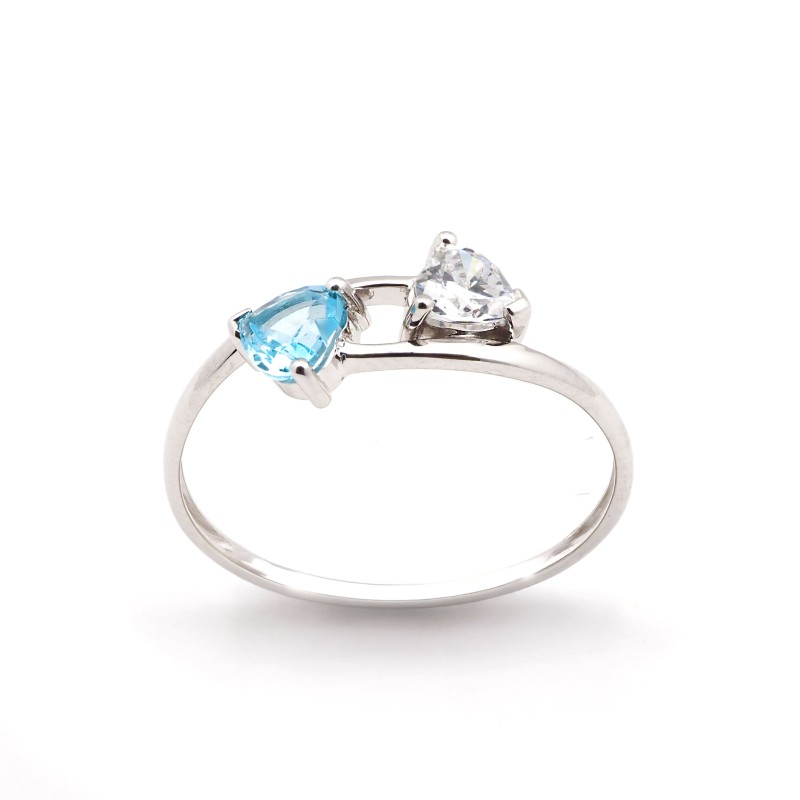 Bague femme - Carador - En Or blanc, avec topaze