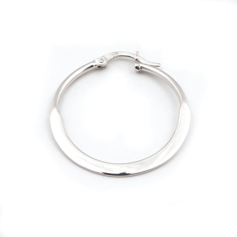 Créoles plates Femme - Carador - En argent