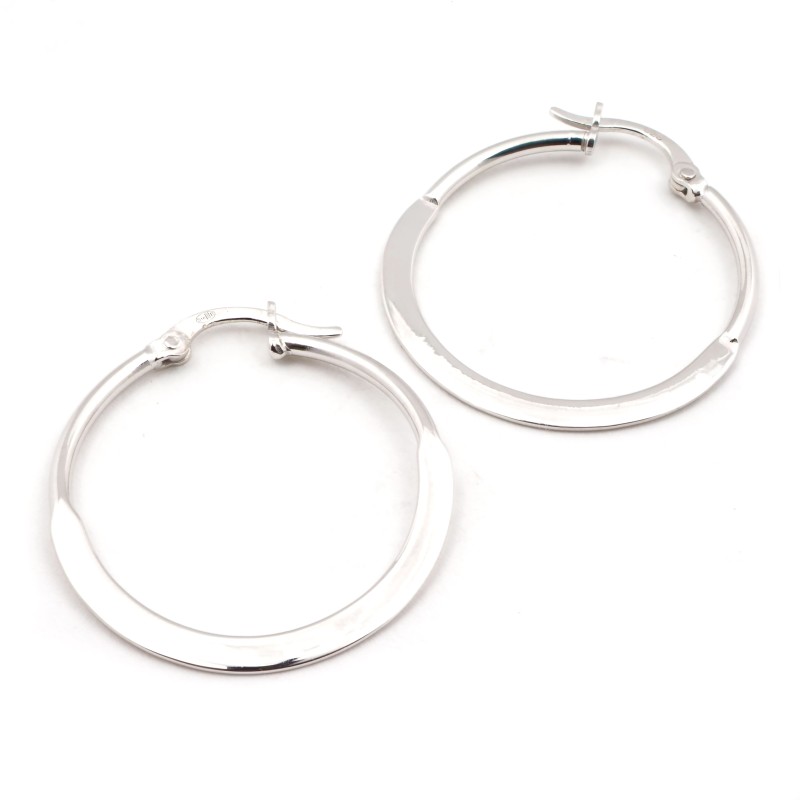 Créoles plates Femme - Carador - En argent