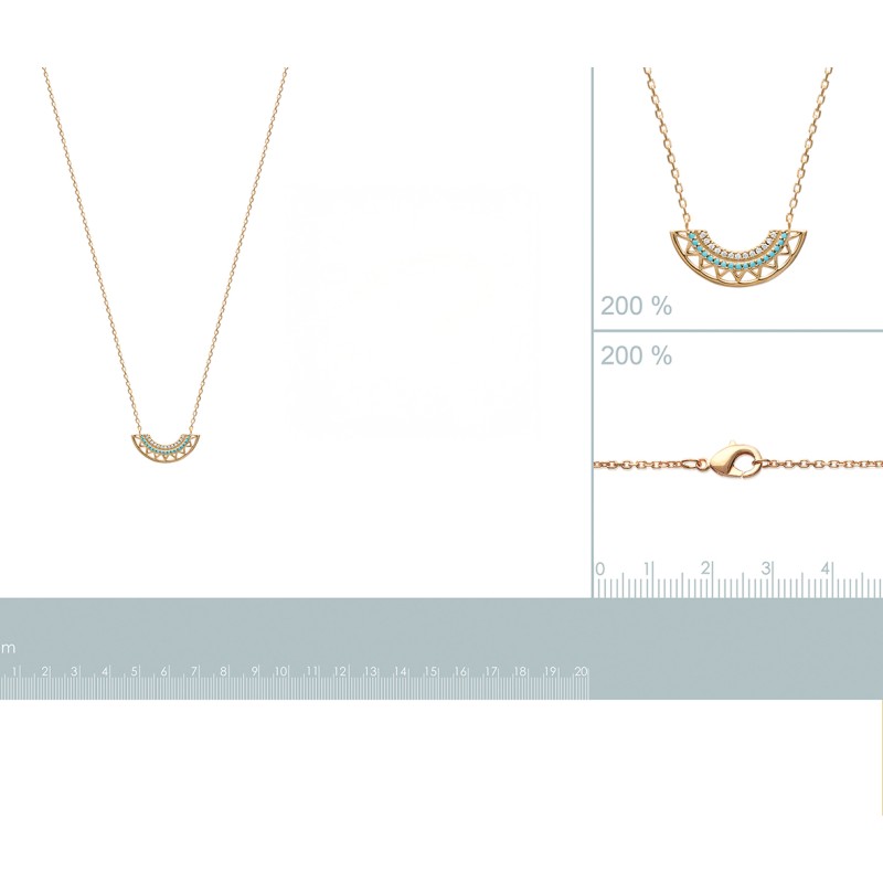 Collier Femme - Carador - Plaqué Or, motif éventail