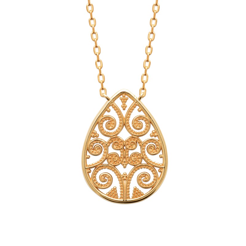 Collier Femme - Carador - Plaqué Or, motif Ovale