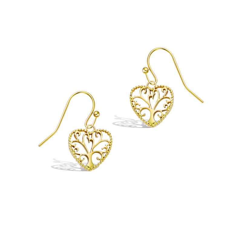 Boucles d'oreilles Pendantes Col de cygne -  Carador - Plaqué or - Femme