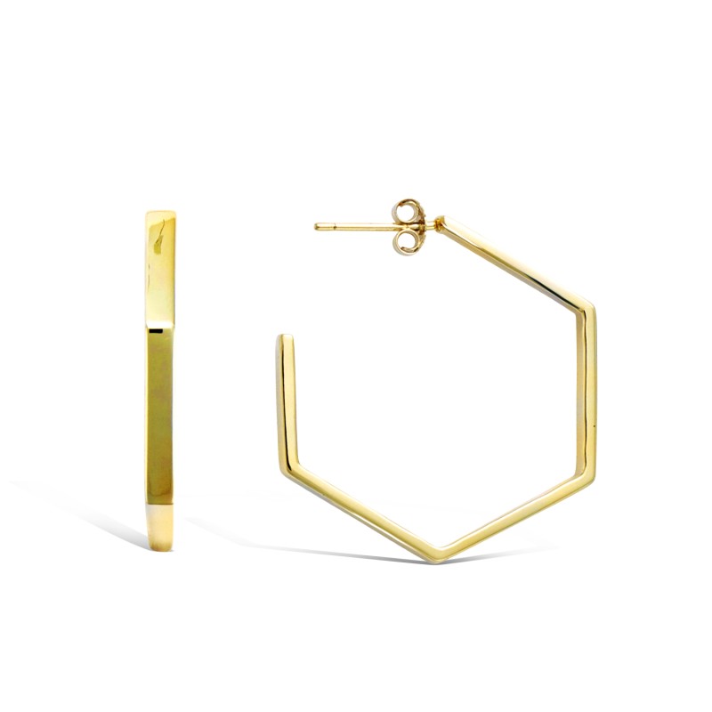 Boucles d'oreilles demi créoles -  Carador - Plaqué or