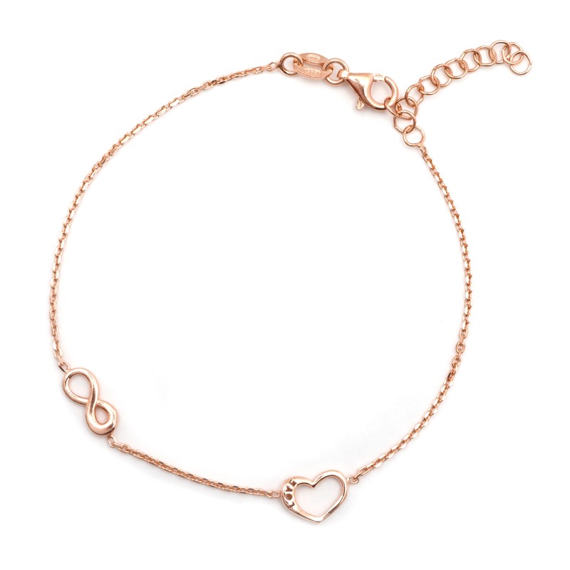 Bracelet Carador - Argent rosé - Cœur et Infini