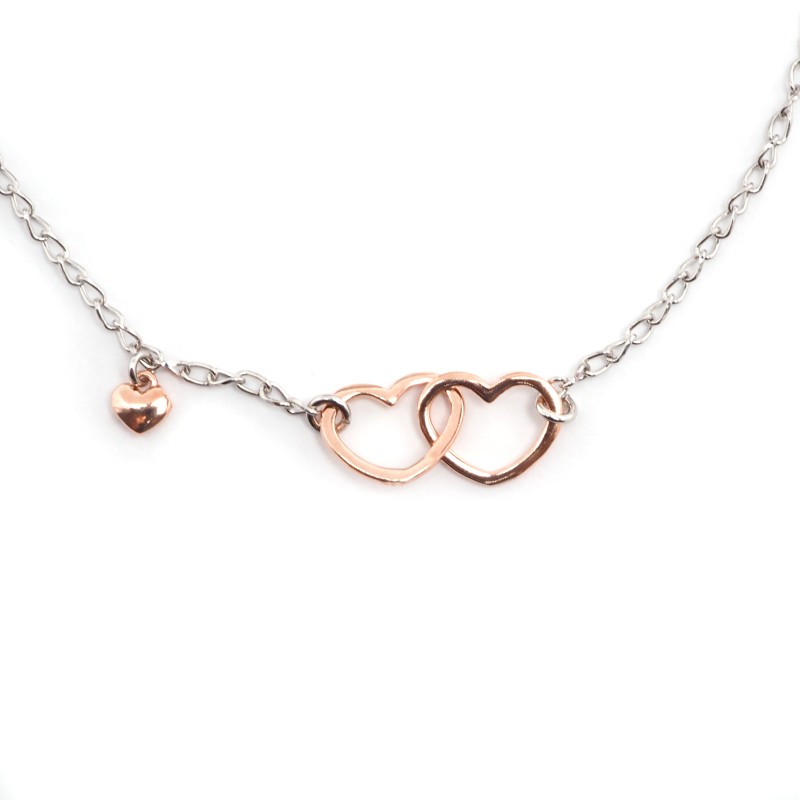 Bracelet Carador - Argent - Argent Rosé - Doubles cœurs