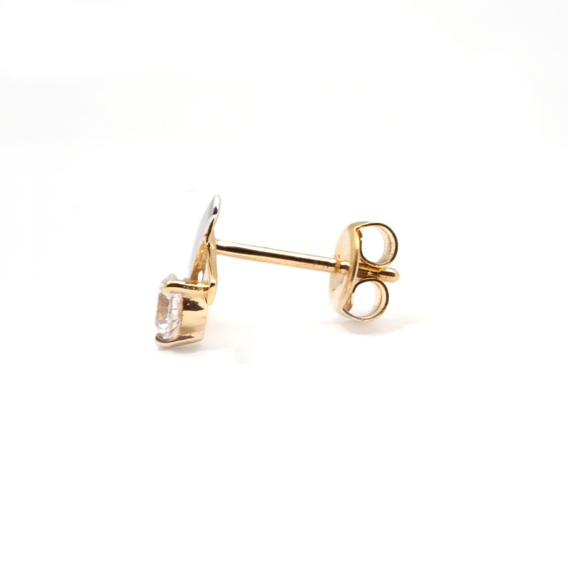 Boucles d'oreilles - Carador - Or bicolore 750/000 - Oxyde de zirconium