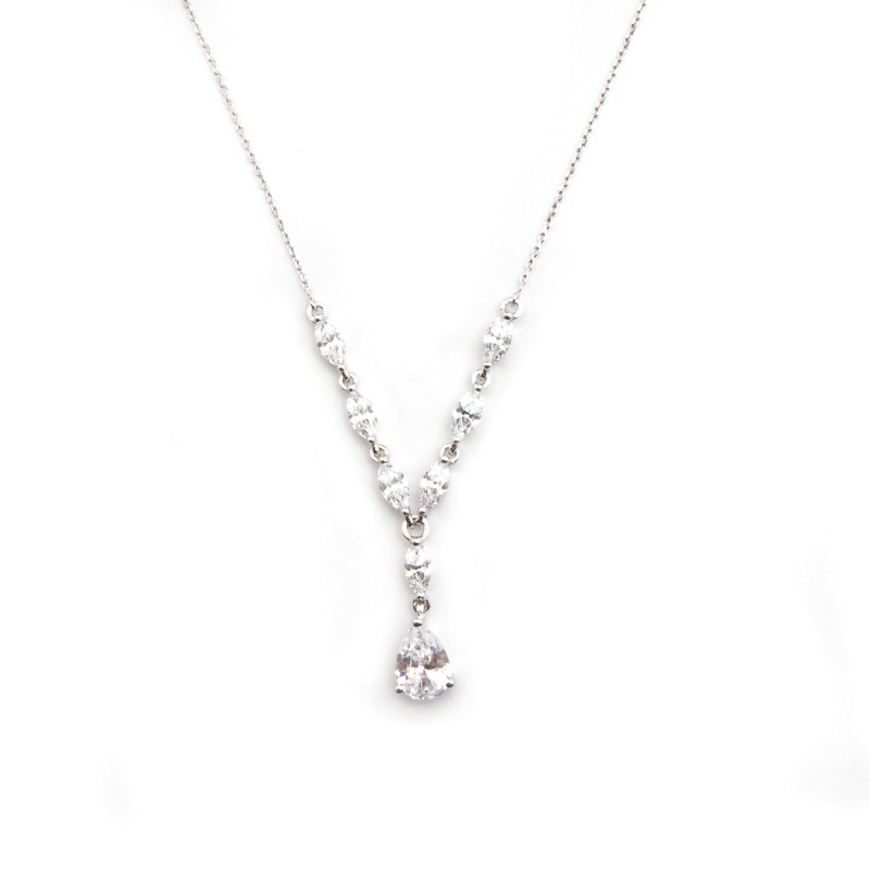 Collier Femme Carador - Or Blanc 375/000 - Oxydes de zirconium