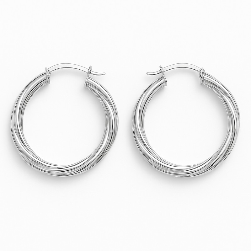 Créoles rondes - Carador - Argent torsadées 3.5mm - 38/2