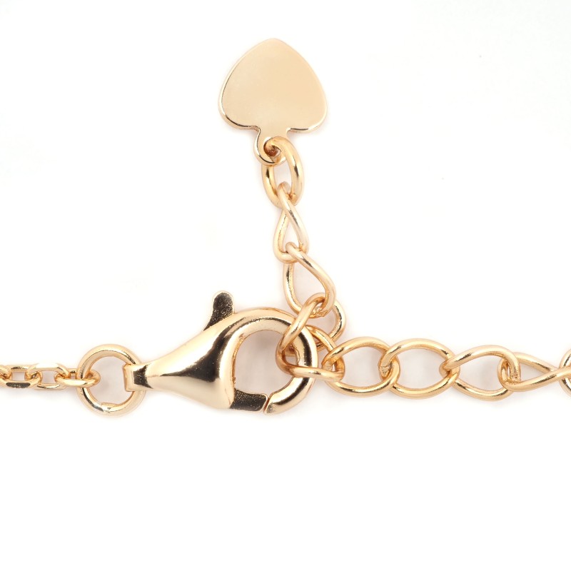 Bracelet Silver Pop - Femme - Argent Doré - Oxydes de zirconium et Malachite - Trèfle