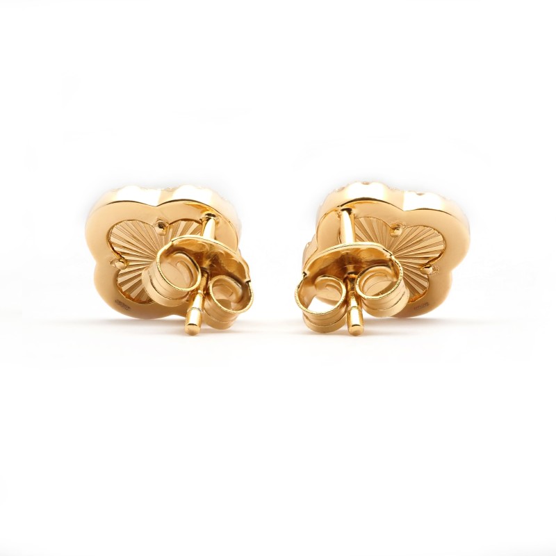 Boucles d'oreilles Silver Pop - Femme - Argent Doré - Oxydes de zirconium - Trèfle