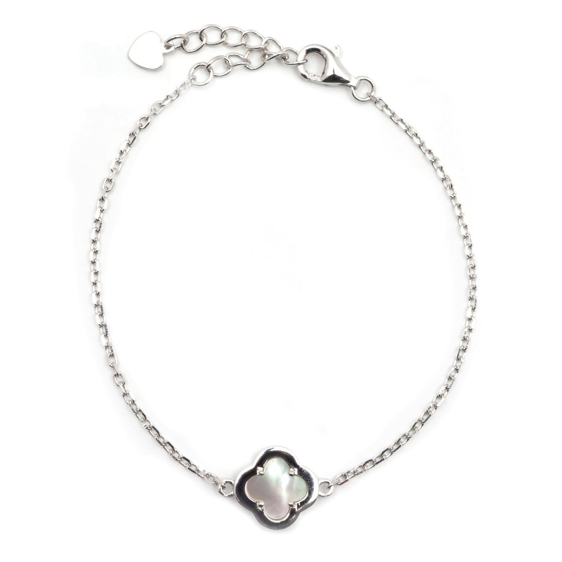 Bracelet Silver Pop  Femme - Argent - Oxydes de zirconium et Nacre - Trèfle