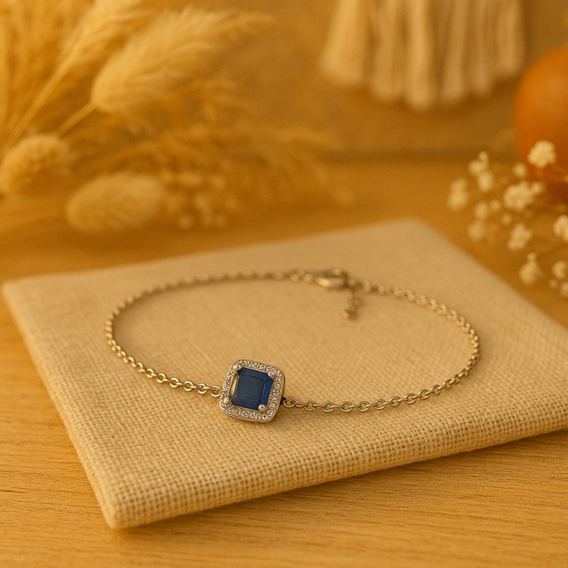 Bracelet en or blanc 750/000 en diamant et saphir