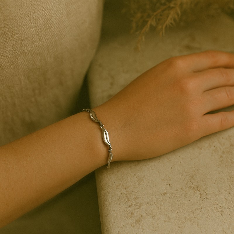 Bracelet en argent et oxydes de zirconium