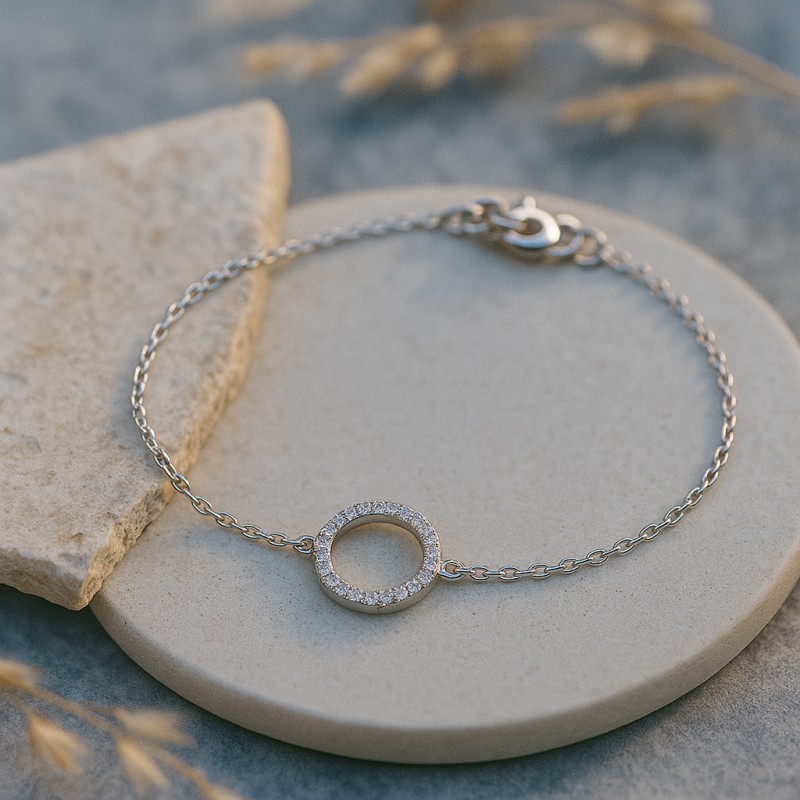 Bracelet femme Carador fantaisie cercle argent 925/000 et oxydes de zirconium