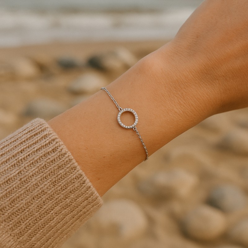 Bracelet femme Carador fantaisie cercle argent 925/000 et oxydes de zirconium