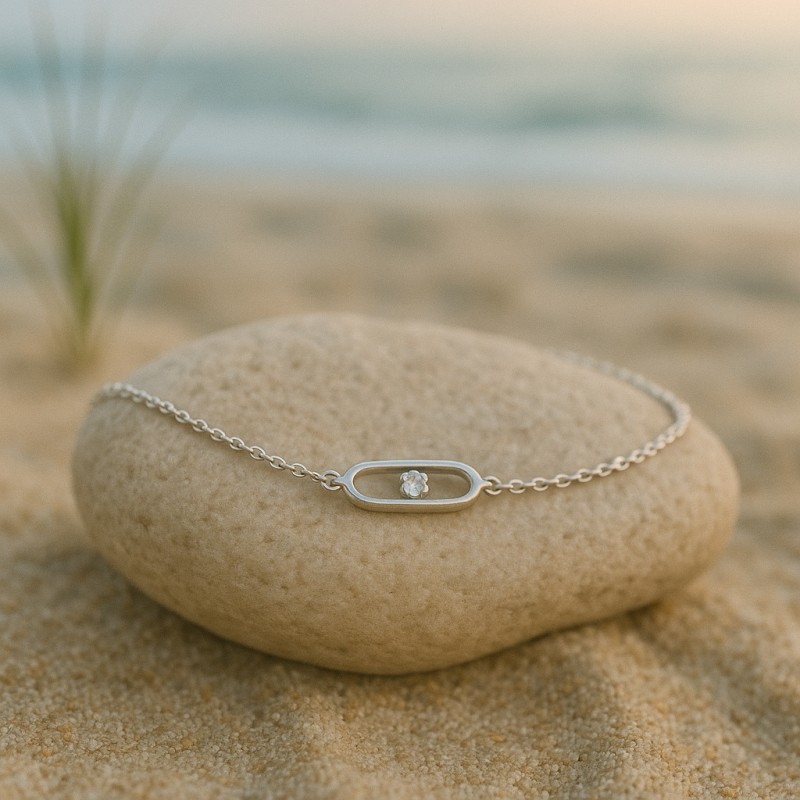 Bracelet Femme Carador motif ellipse argent 925/000 et oxydes de zirconium