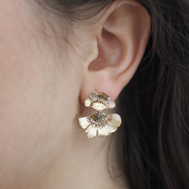 Boucles d'oreilles clous -  Carador - Plaqué or - Fleurs