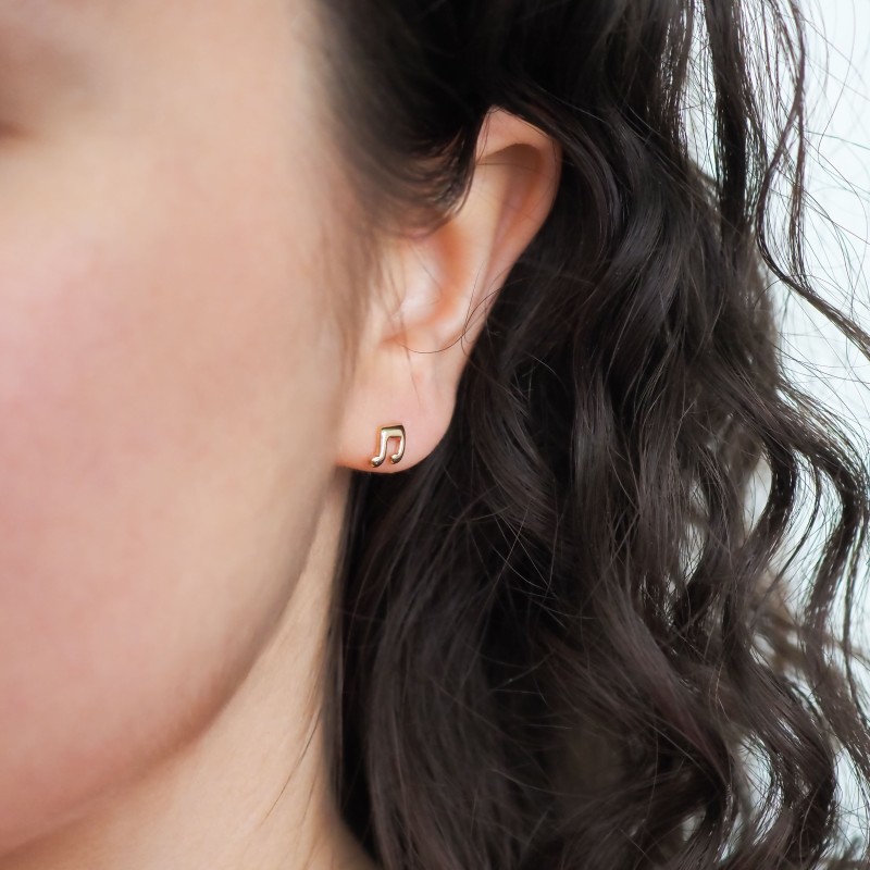 Boucles d'oreilles clous Notes de musique -  Carador - Plaqué or