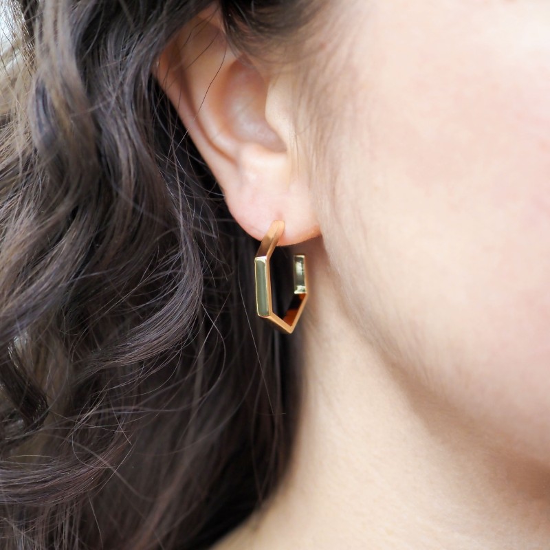 Boucles d'oreilles demi créoles -  Carador - Plaqué or