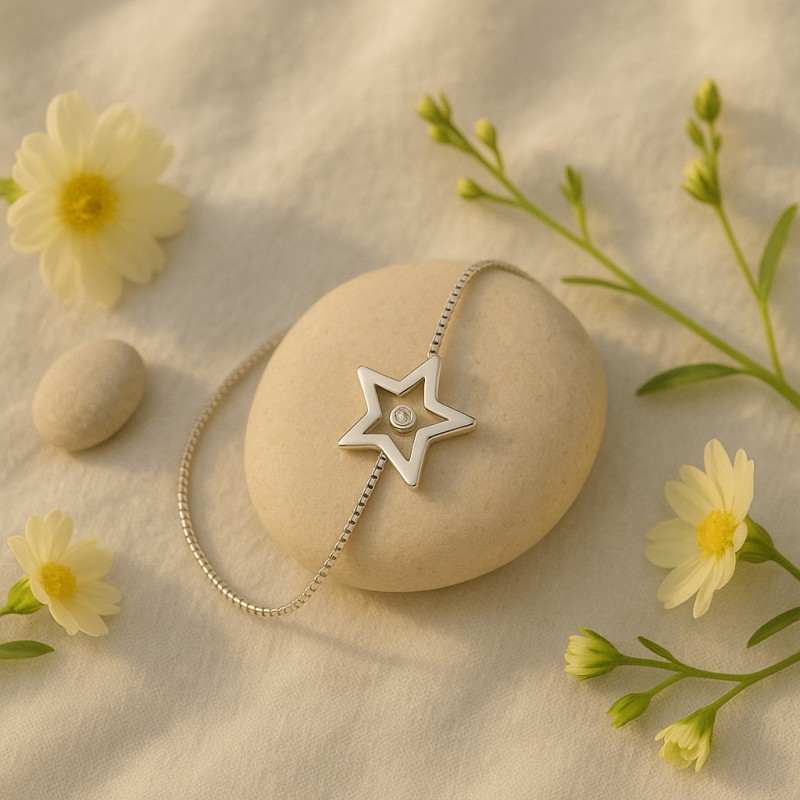 Bracelet femme Carador motif étoile en argent 925/000 et oxyde de zirconium