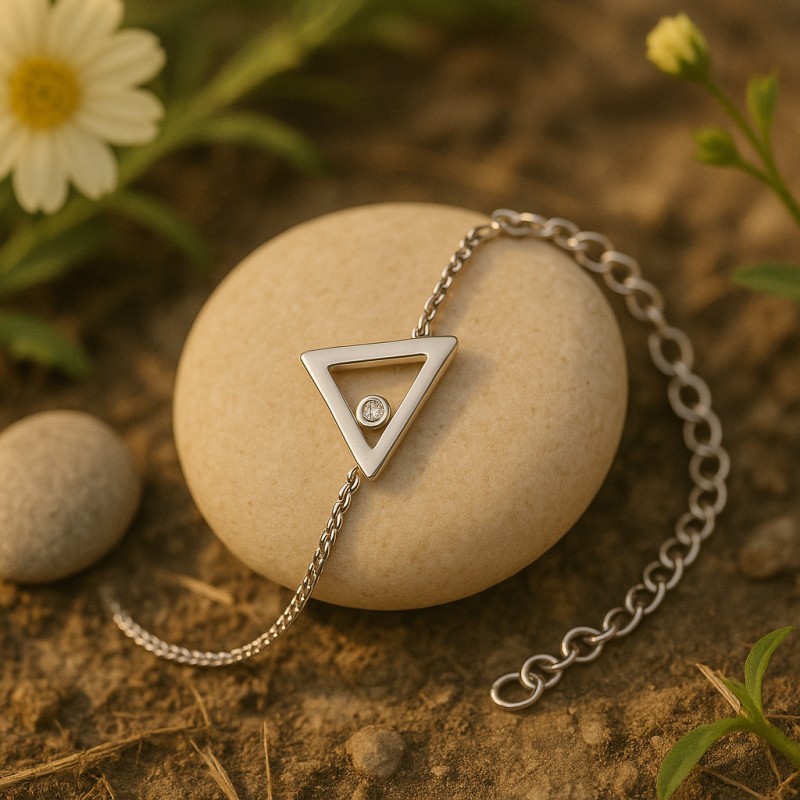 Bracelet femme Carador motif triangle en argent 925/000 et oxyde de zirconium