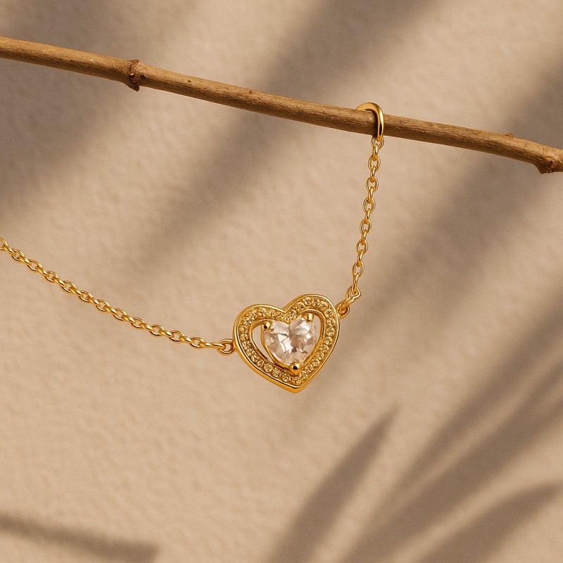 Bracelet Carador plaqué or coeur