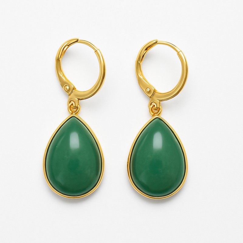 Boucles d'oreilles Gouttes Amporelle - Acier doré Pierres Synthétiques