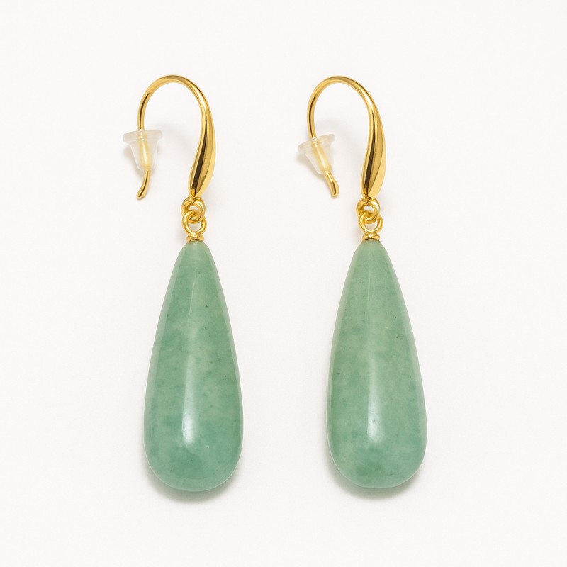 Boucles d'oreilles Gouttes Amporelle - Acier doré Pierres Synthétiques