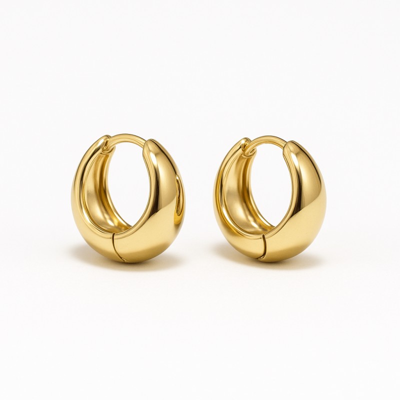 Boucles d'oreilles Créoles Amporelle Acier doré