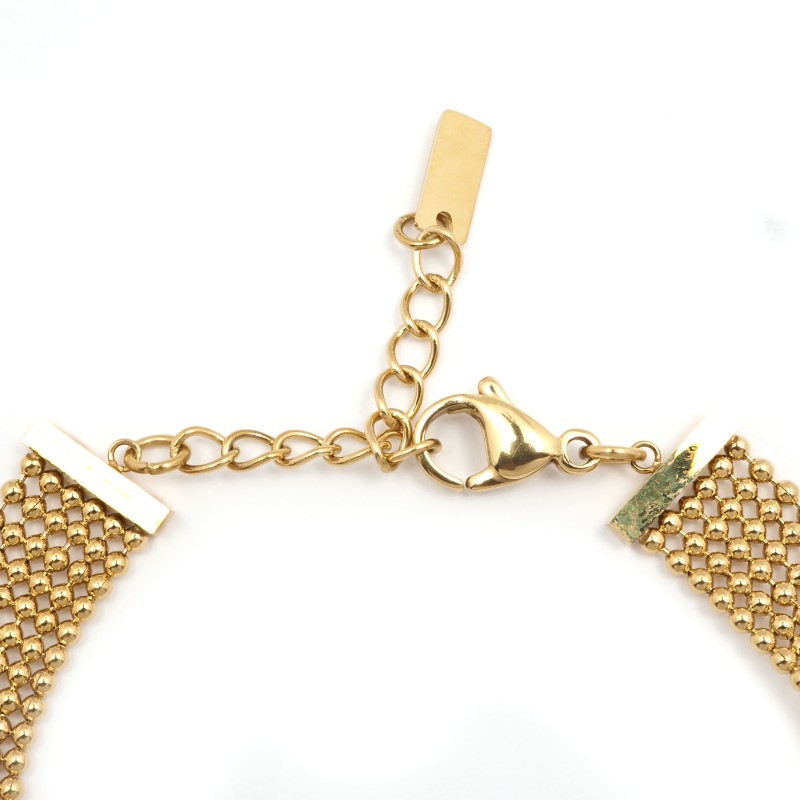 Bracelet Amporelle Acier doré - maille boules