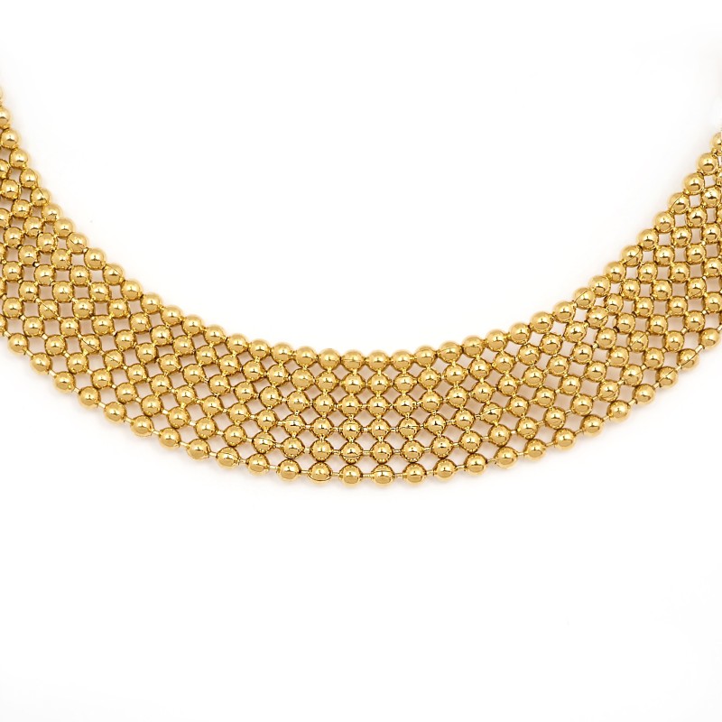 Bracelet Amporelle Acier doré - maille boules