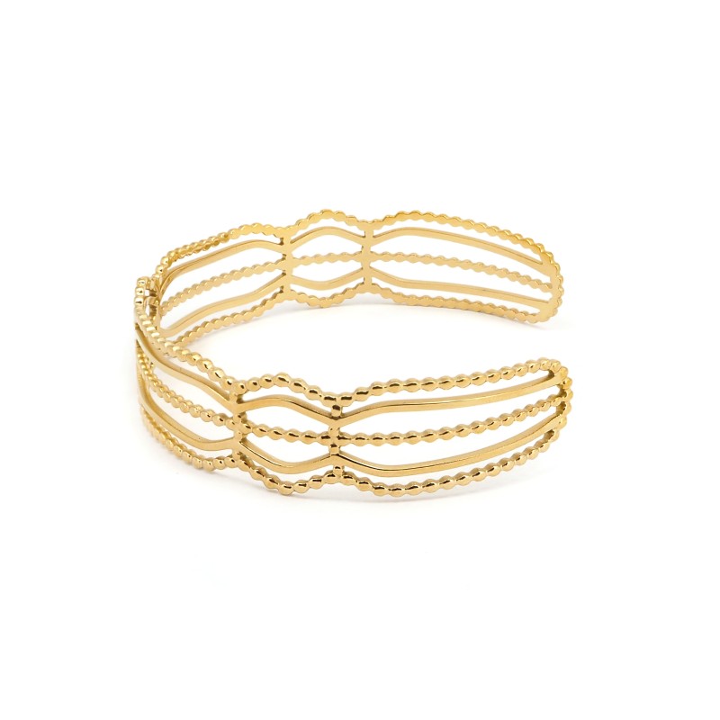 Bracelet Manchette Amporelle Acier doré